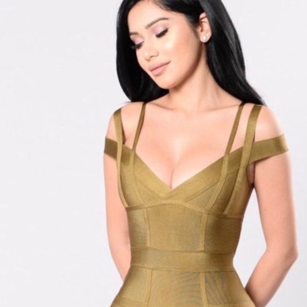 Olive green corset dress